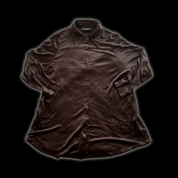 Vintage Fendi Button Up Fendi Jeans Zucca FF Monogram Logo Dress Shirt Blouse - Picture 1 of 9